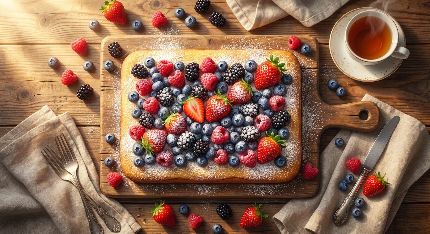 Perfekter schneller blechkuchen für jeden