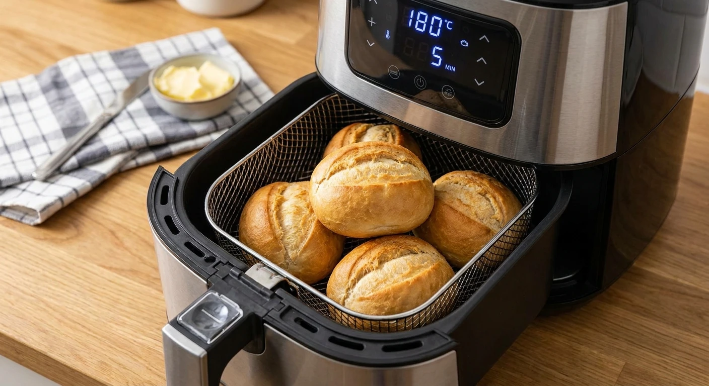 Perfekte brötchen im airfryer aufbacken