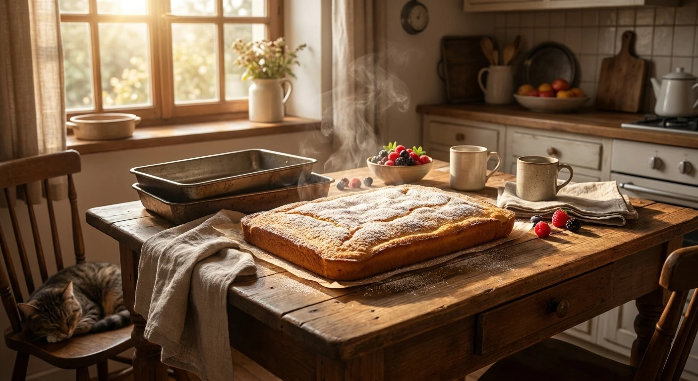 Perfekter einfacher blechkuchen backen